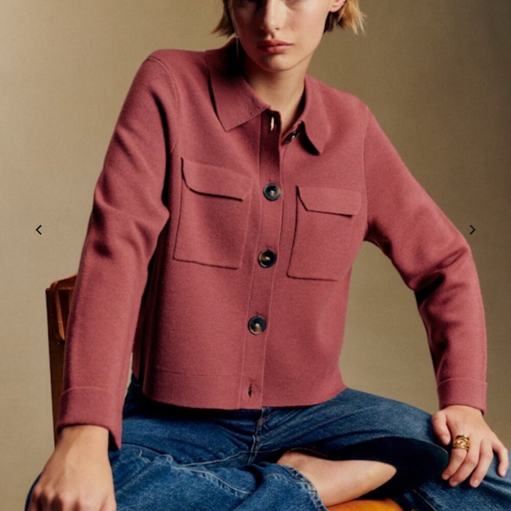 Sezane Betty Cardigan Rosewood Size S